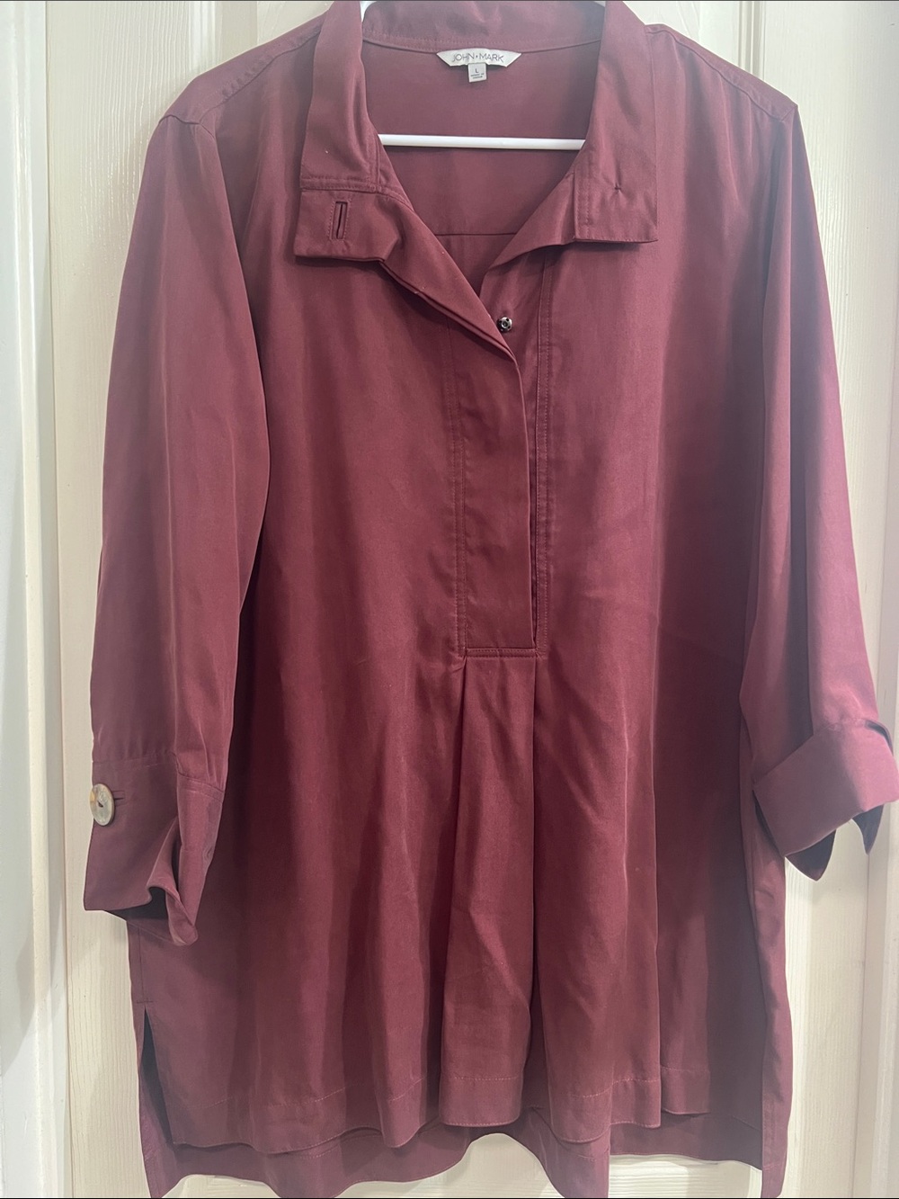 John Mark Wine-Red Tunic Blouse